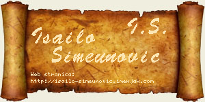 Isailo Simeunović vizit kartica